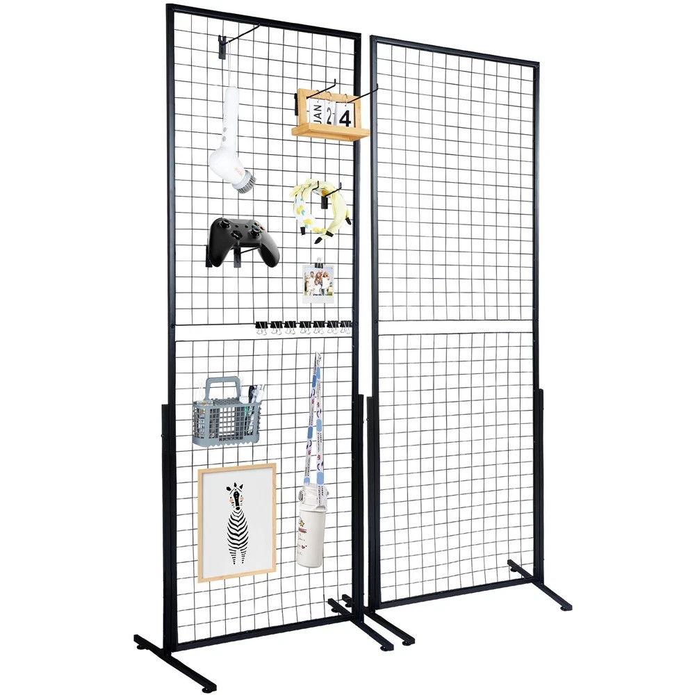 Uimoso 2′ x 5.6′ Grid Wall Panels Tower 2 Packs Wire Gridwall Display Racks