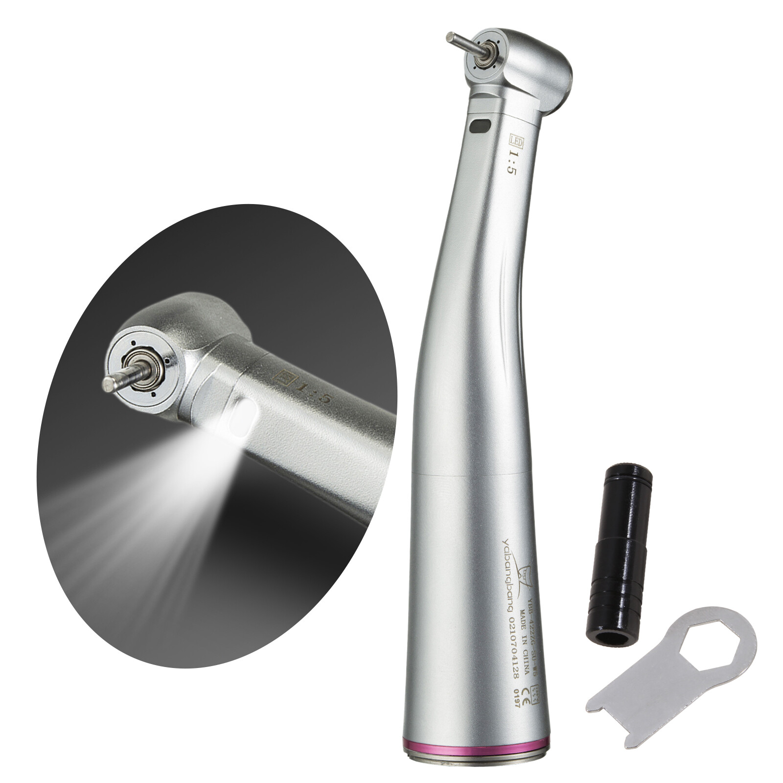 Dental 1:1 1:5 LED Fiber Optic Push Contra Angle Increasing Handpiece NSK types