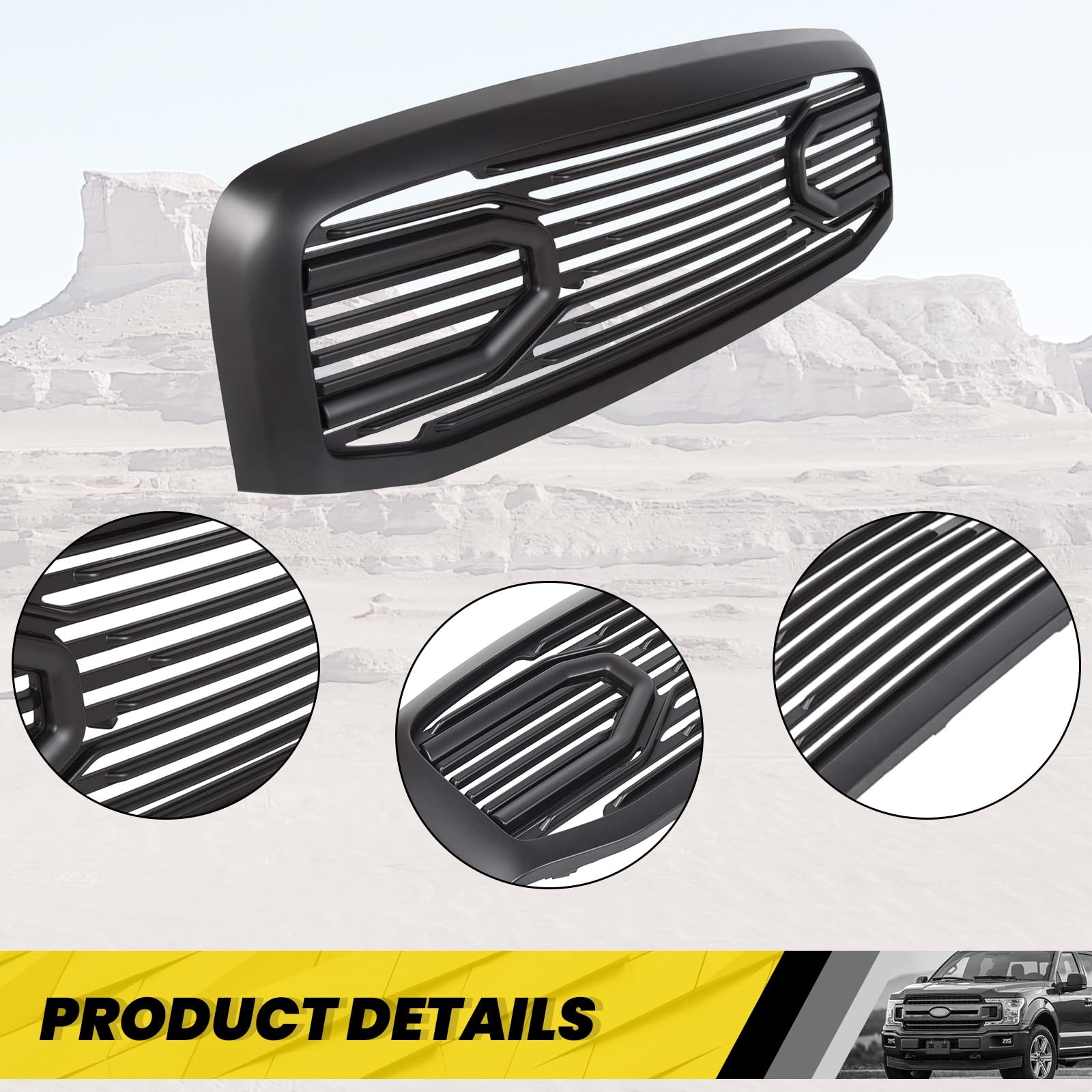 Front Bumper Grille 2006-2009 Dodge RAM 2500 3500 Big Horn W/O Light Matt Black