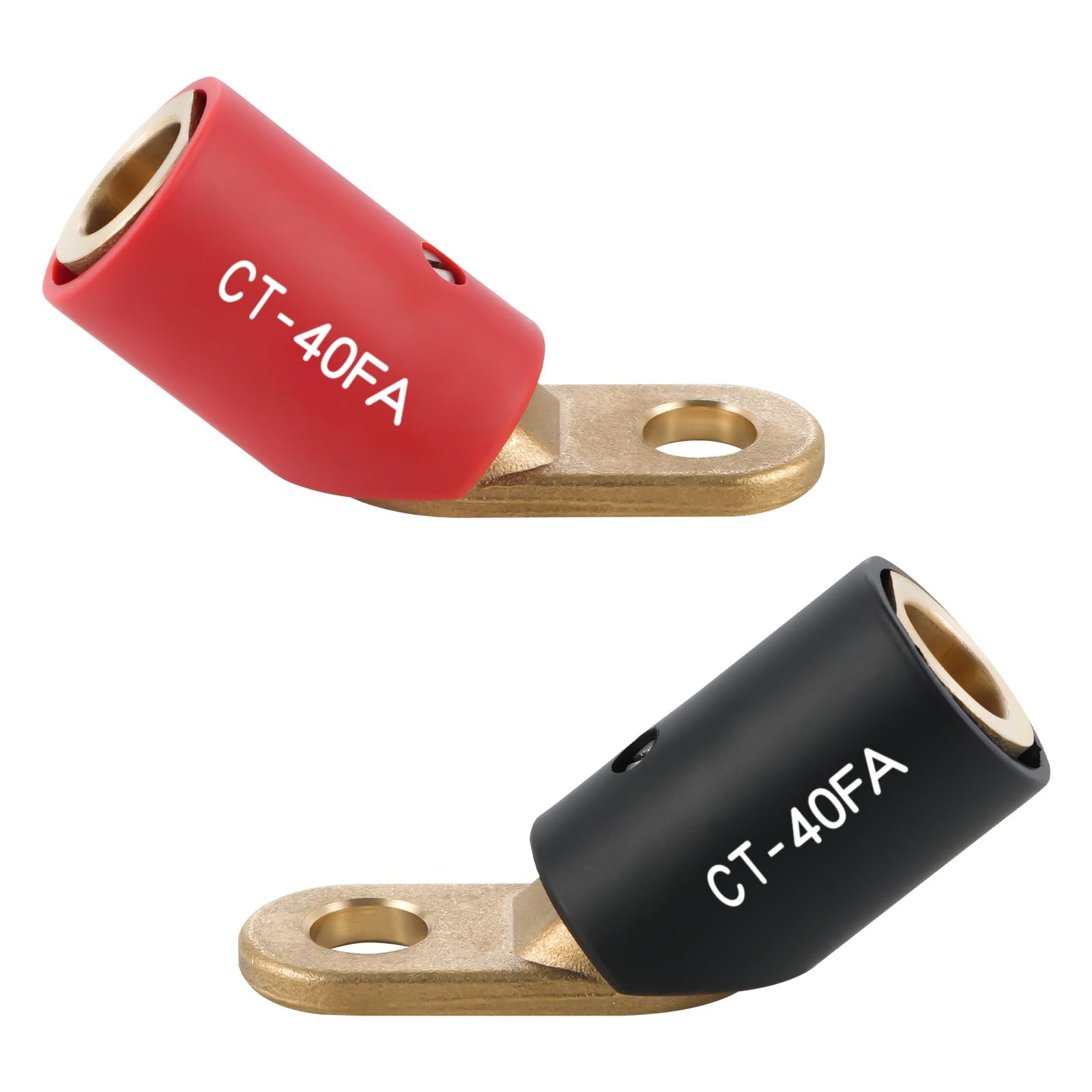 CT40FA Welding Terminals Connector Brass LC40 45 Angle 17/32″ Hole 2 PCS