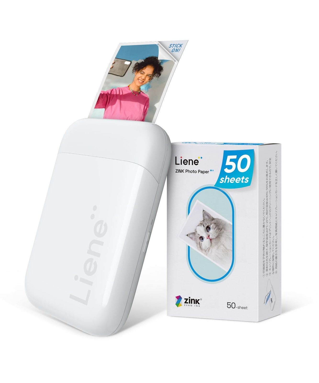 Liene Pearl K100 2×3” Photo Printer, Mini Instant Portable 50 Sheets, White