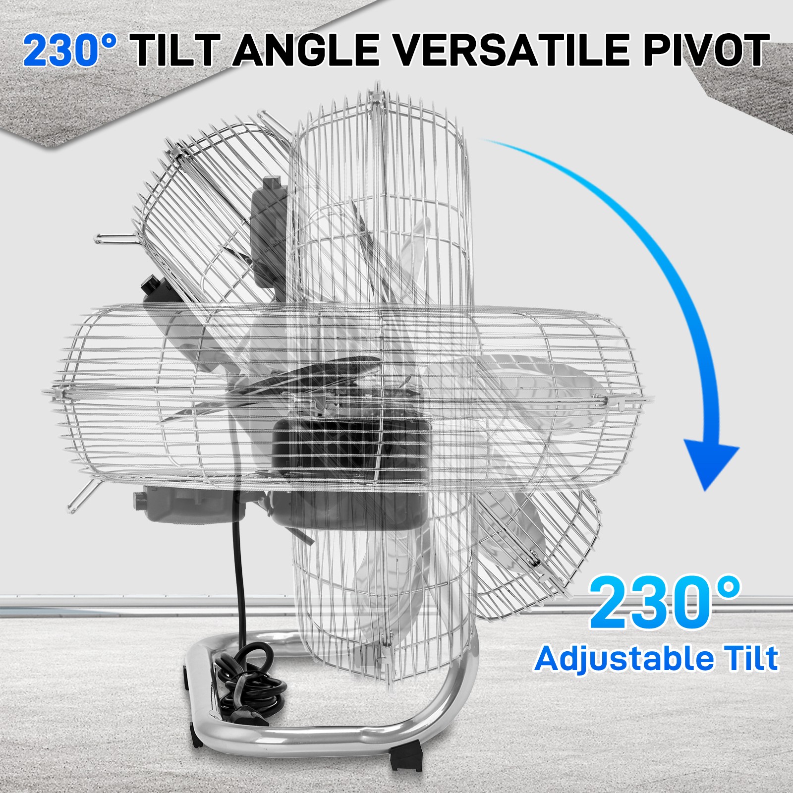 20” Heavy Duty Industrial Floor Fan, High Velocity 3 Speeds 8165 CFM Metal Fan