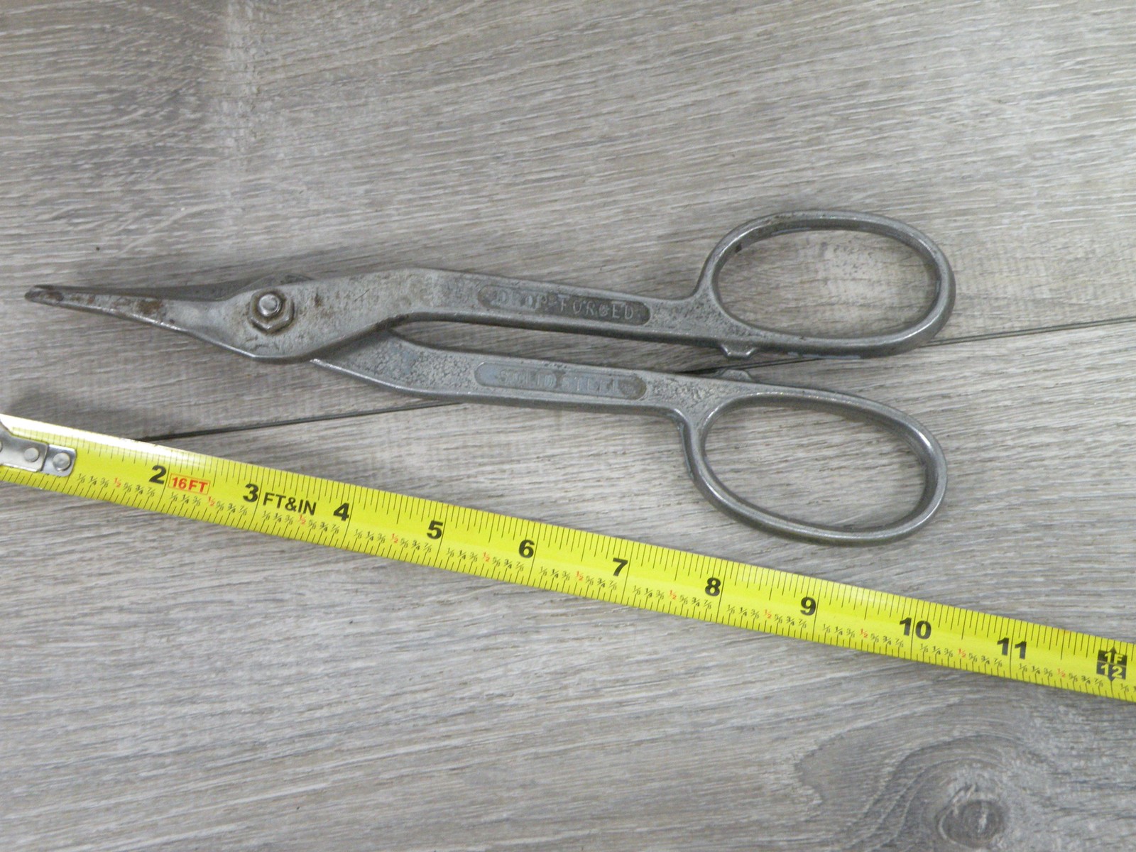 Vintage Wiss V-10 USA Drop Forged Solid Steel Straight Cut Tin Snips Metal