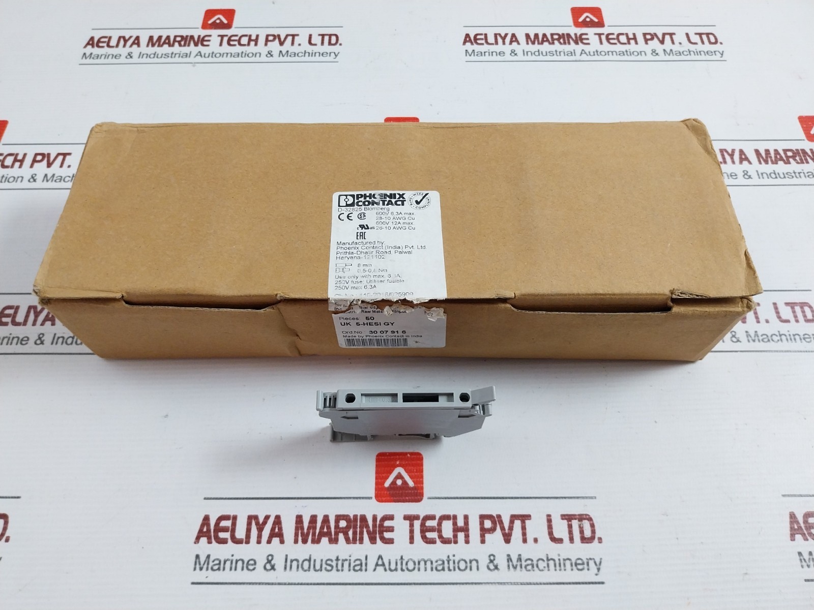 PHOENIX CONTACT UK 5-HESI GY Fuse Modular Terminal Block 1 BOX = 50 PCS