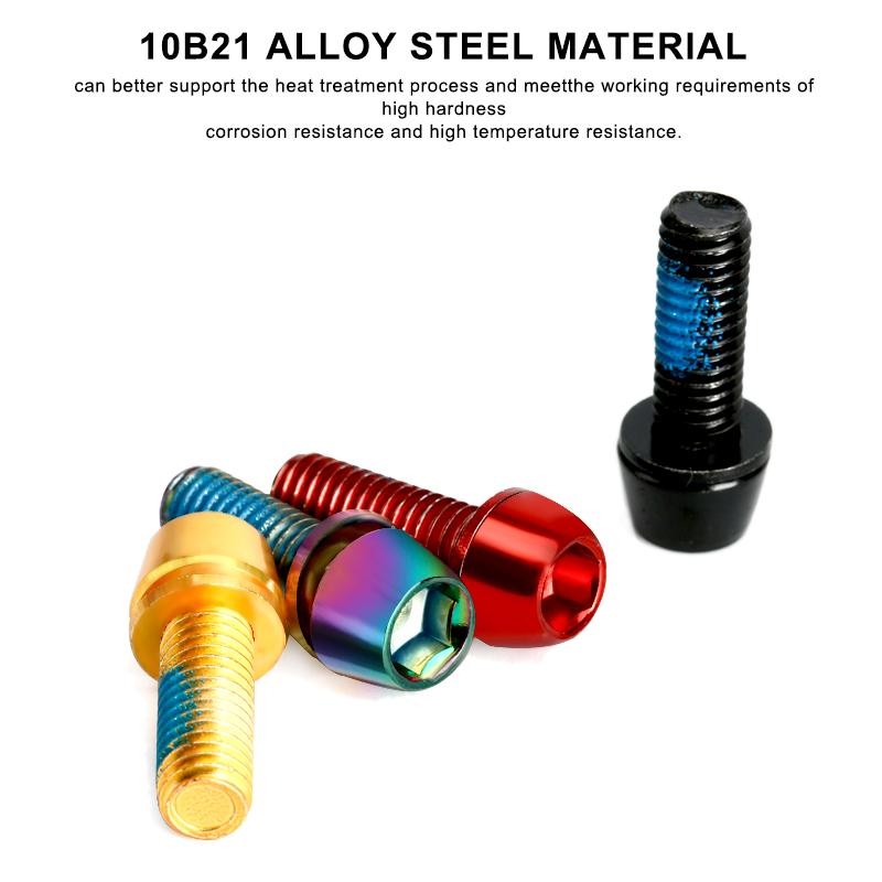 6pcs/set Bicycle Disc Brake Caliper Bolt Clamp Fixed Screws M6*18mm Alloy Steel