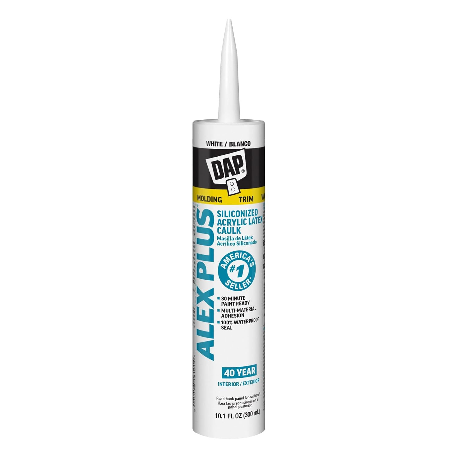 INC 18152 10.1Oz White Alex plus Acrylic Latex Caulk with Silicone