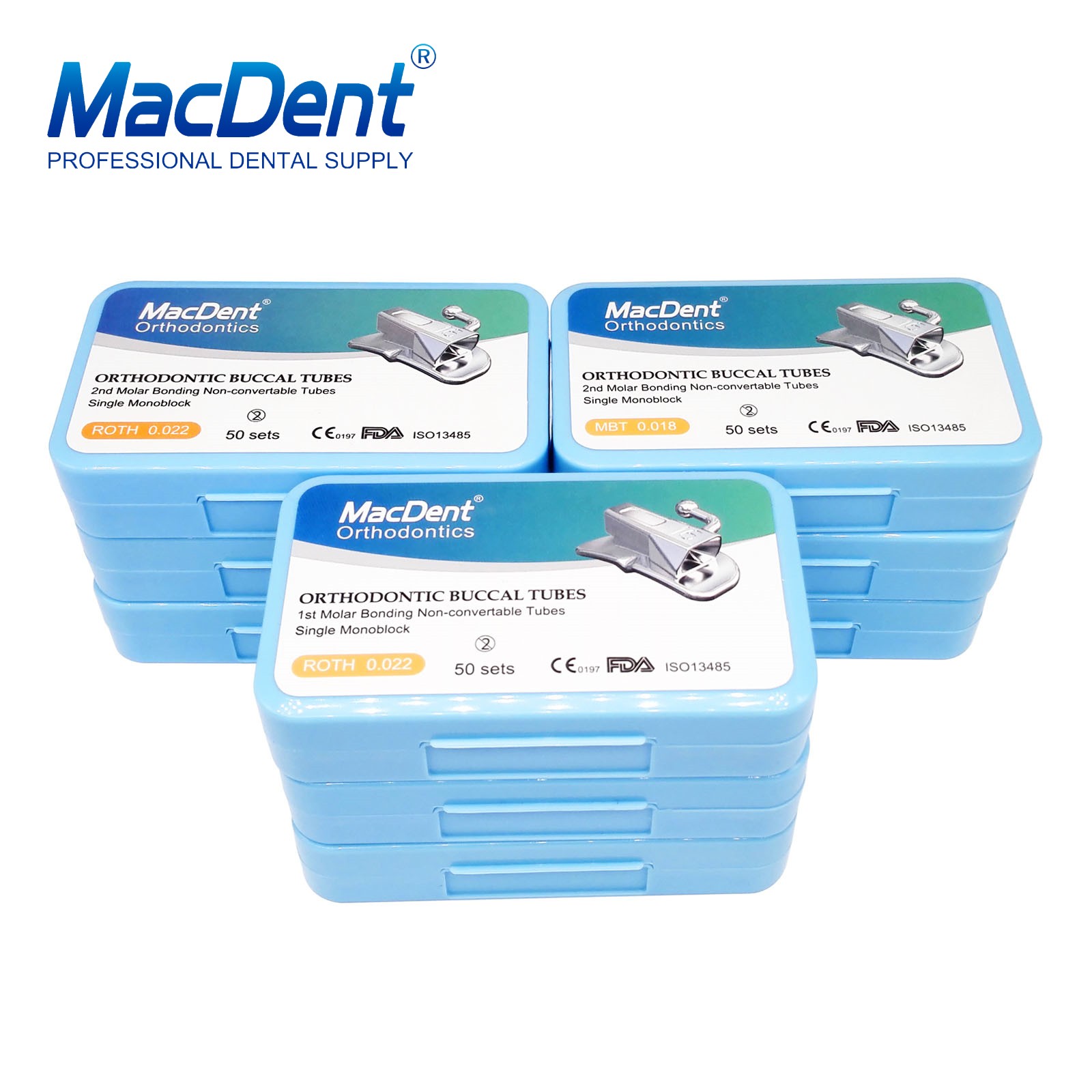 50Sets/pack Dental Orthodontic Buccal Tube 1st 2nd Molar Tube Roth MBT 022/018