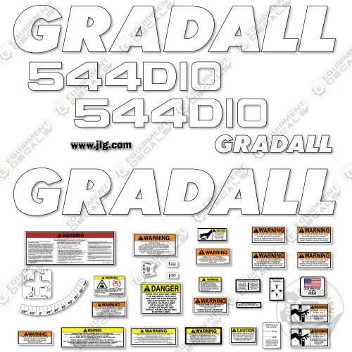 Fits Gradall 544D Decal Kit Telehandler – 7 YEAR OUTDOOR 3M VINYL!