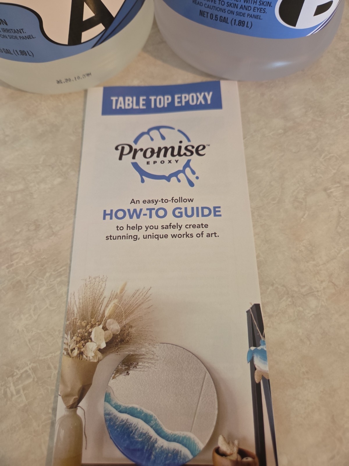 Epoxy Resin Promise Table Top 2-Part 1 Gallon High Gloss W/ Crystal Clear Finish