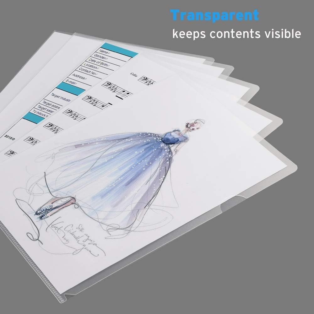 Quality 25 Clear Document Sleeves – Letter Size, Easy Thumb Opening