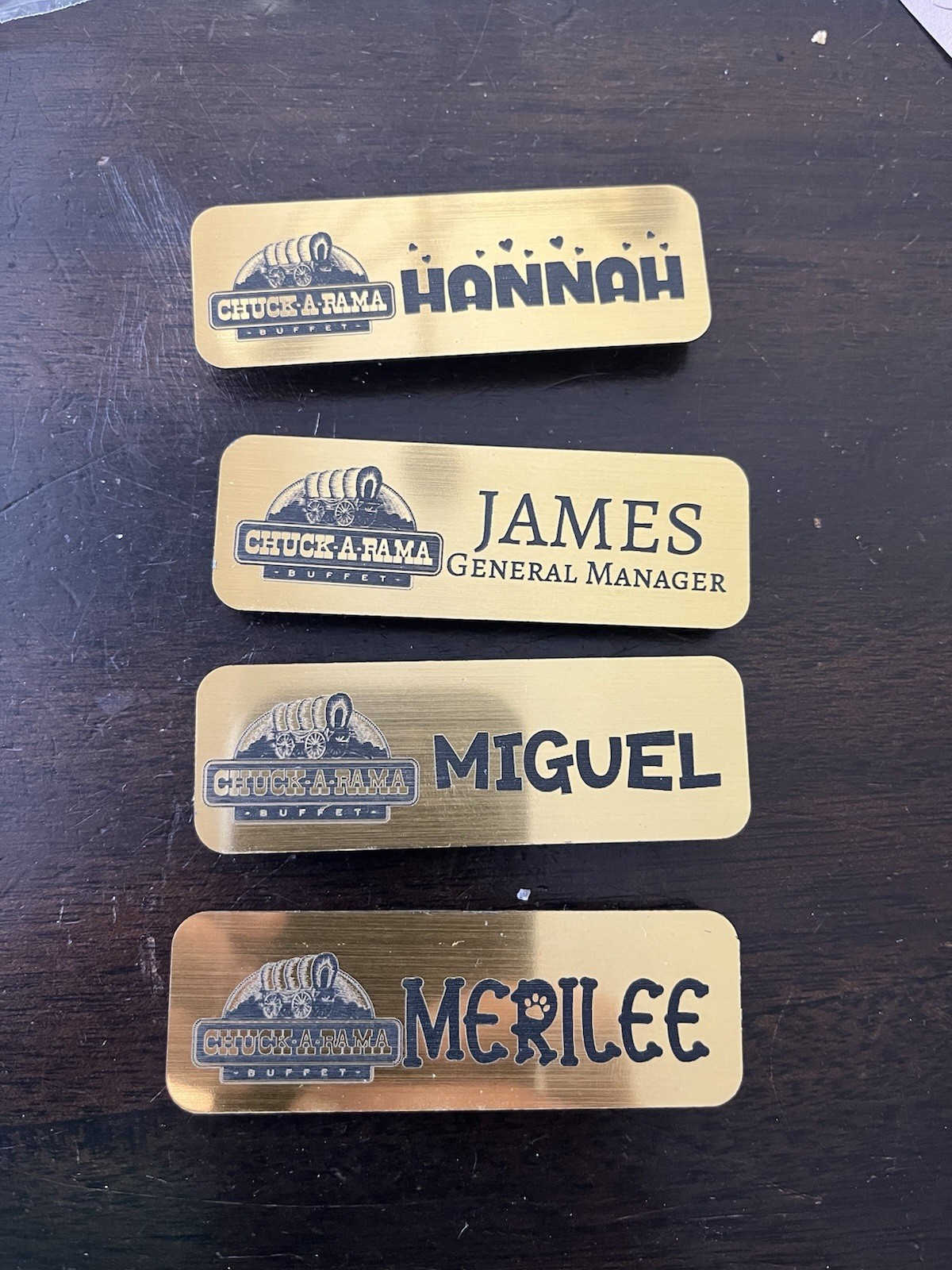 Custom Laser Engraved Name Tag- Brushed Silver Or Gold -magnetic Back