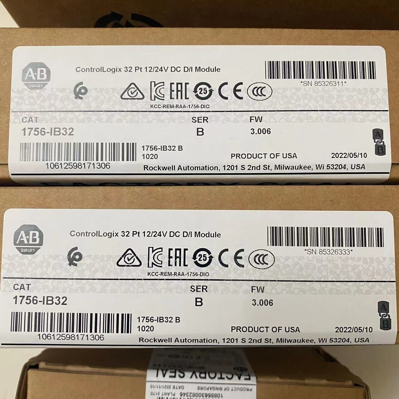 New Factory Sealed AB 1756-IB32 SER B ControlLogix 32 Pt 12/24V Module 1756IB32