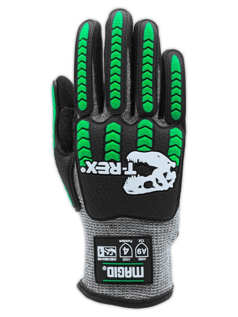 Magid T-Rex Flex Series Ansi Cut Level A9 Knit Impact Glove 3 Pairs Nitrix Palm