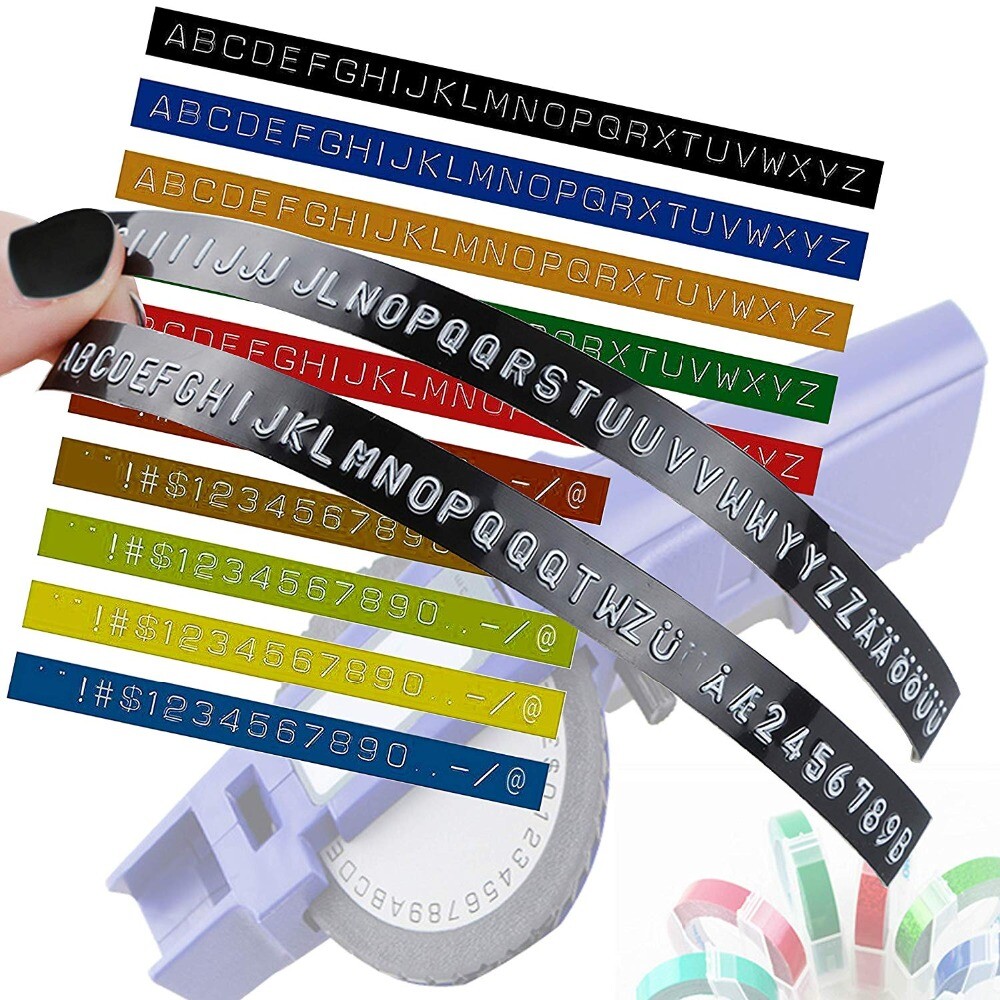 3D Emobssing Tapes For Dymo Label Maker Black Red Blue Green 9/12mm