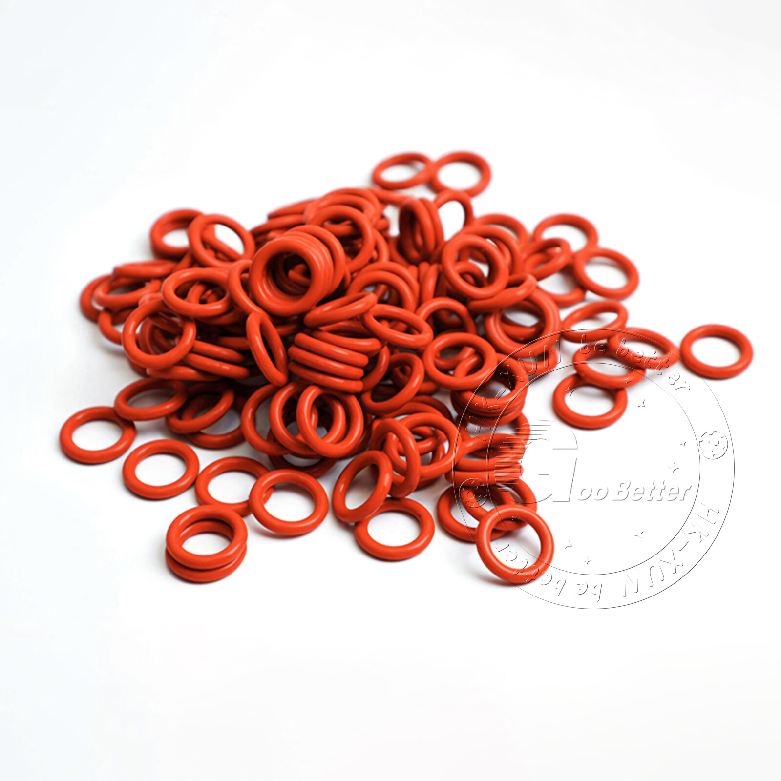 Food Grade O-Ring 5mm Cross Section 18mm-90mm OD Red Silicone Seals O-Rings