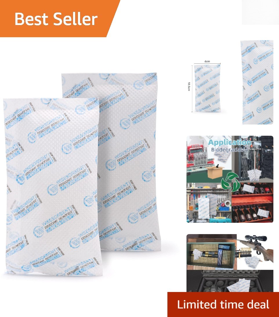5-Pack 20 Gram Silica Gel Desiccant Packets for Moisture Protection & Storage
