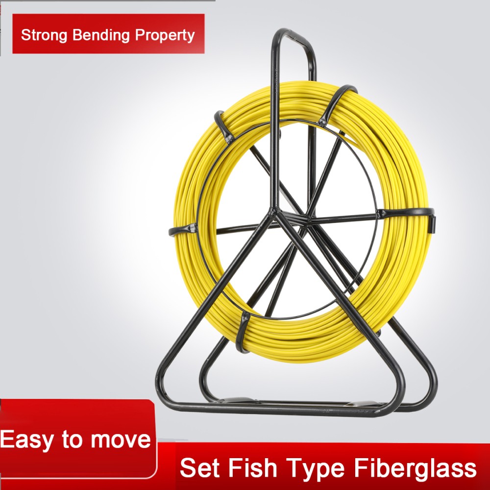 328ft/100m Fish Tape Puller Fiberglass Wire Cable Running Rod Duct Rodder 6mm