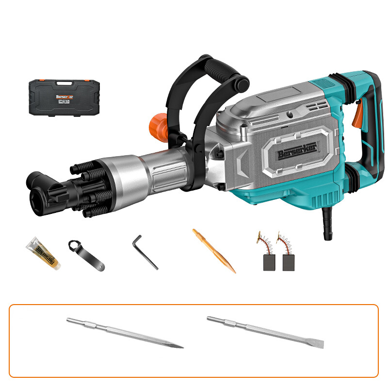 1700W Electric Demolition Jack Hammer 1900 BPM Concrete Breaker W/ 2 Chisels New