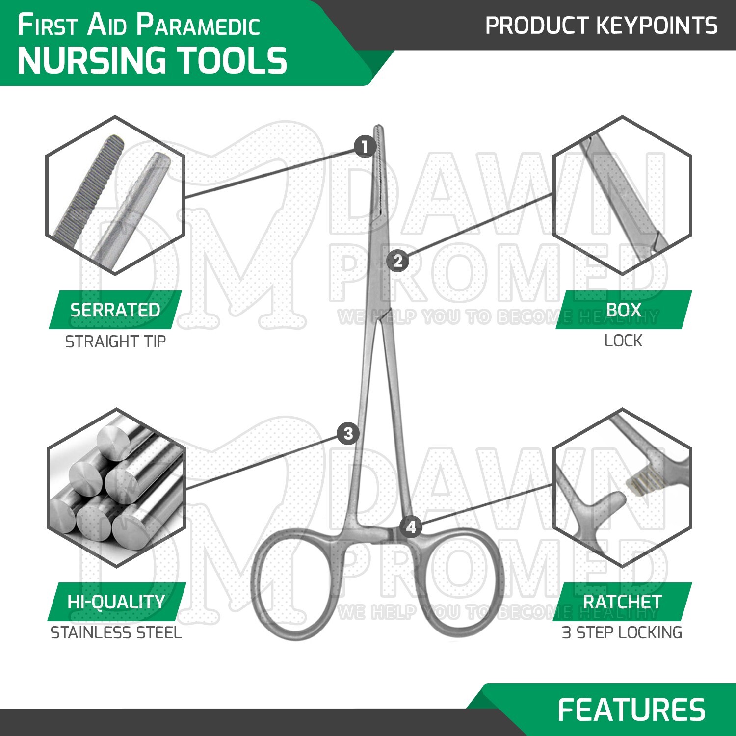 4 Pcs First Aid Paramedic Essential Nursing Tools Surgical Instruments – Red