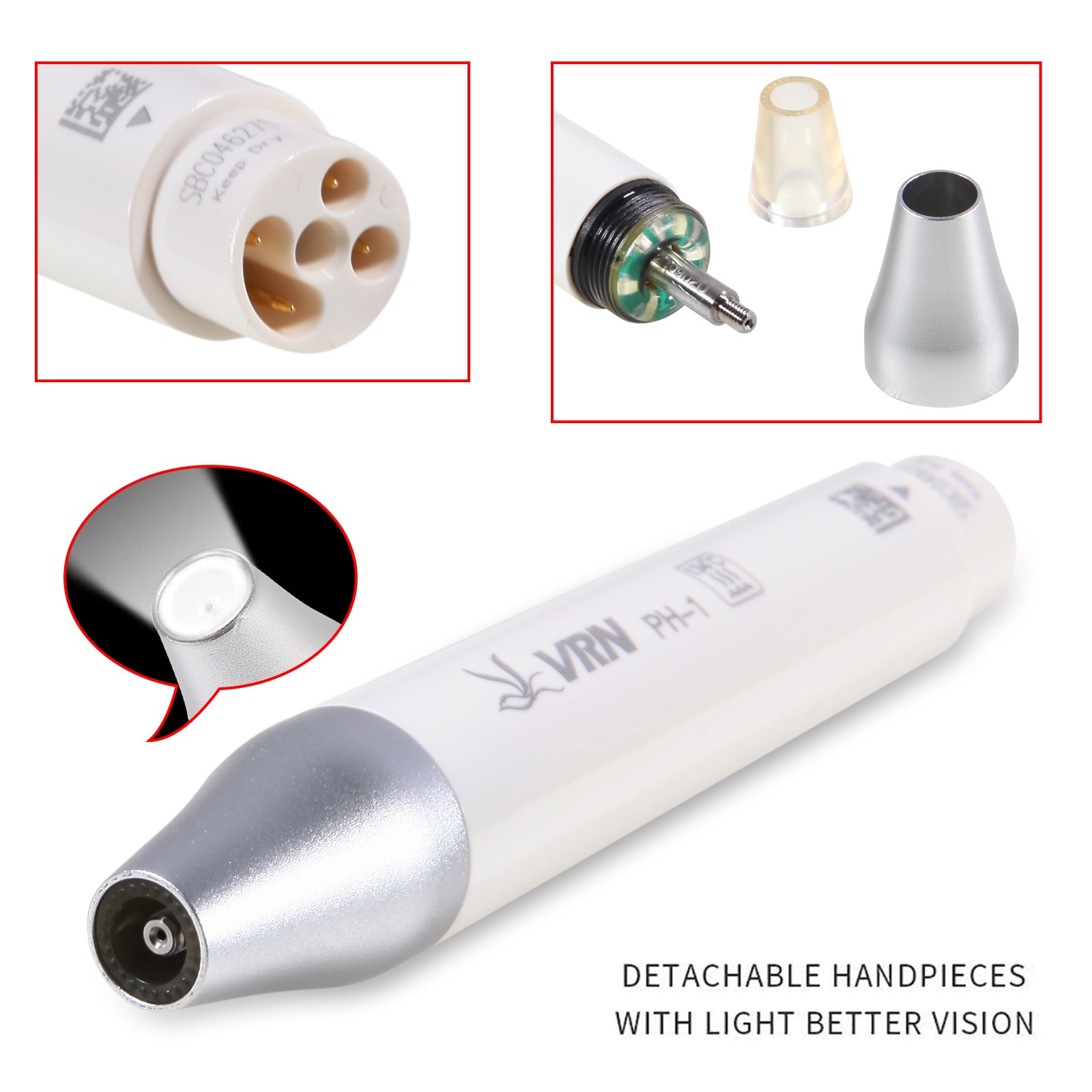 Ultrasonic Piezo Scaler Handpiece HW-3H HW-5L LED Fit EMS DTE SATELEC Woodpecker