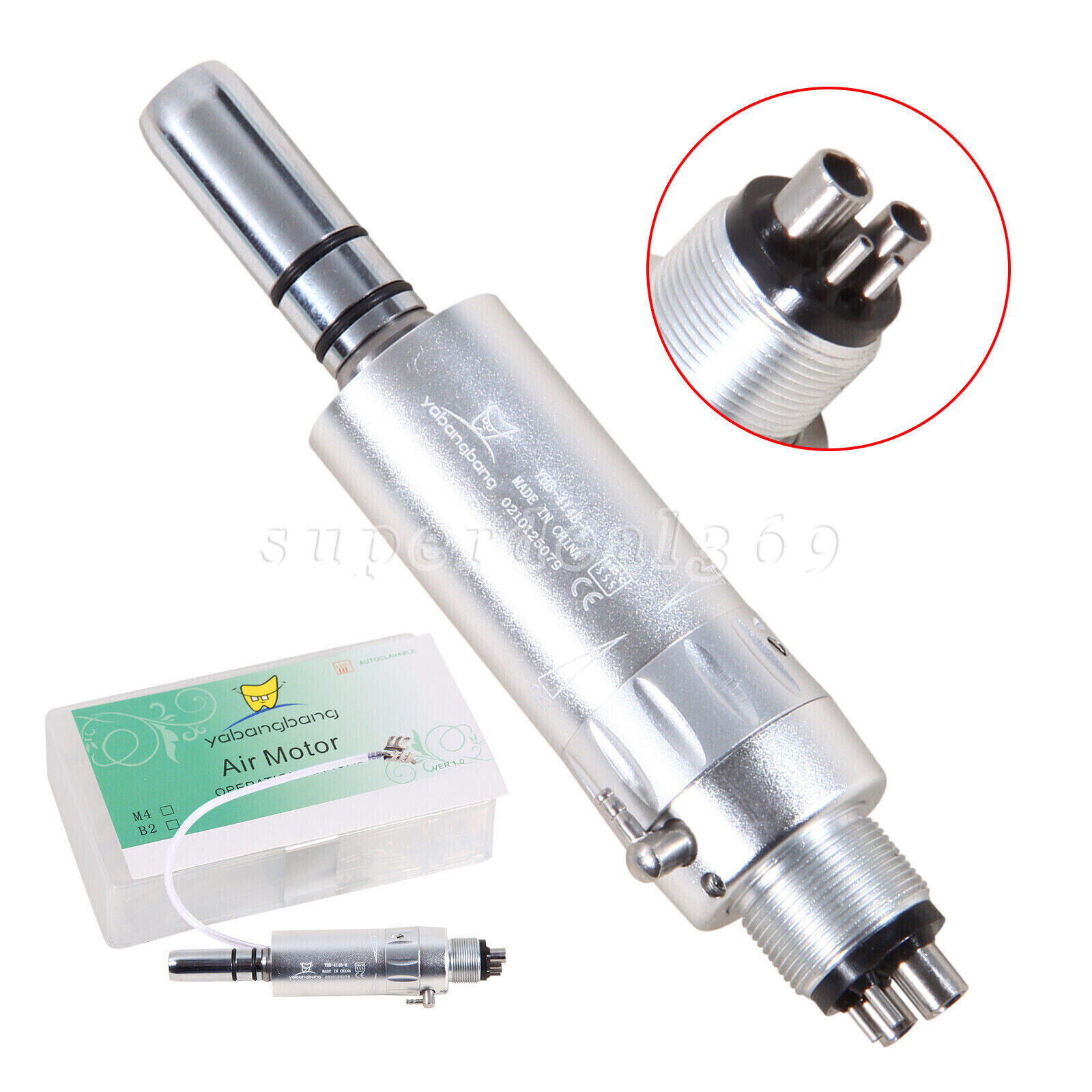 Dental Low Speed Handpiece Contra Latch Straight Air Motor E-type 2/4Holes SA
