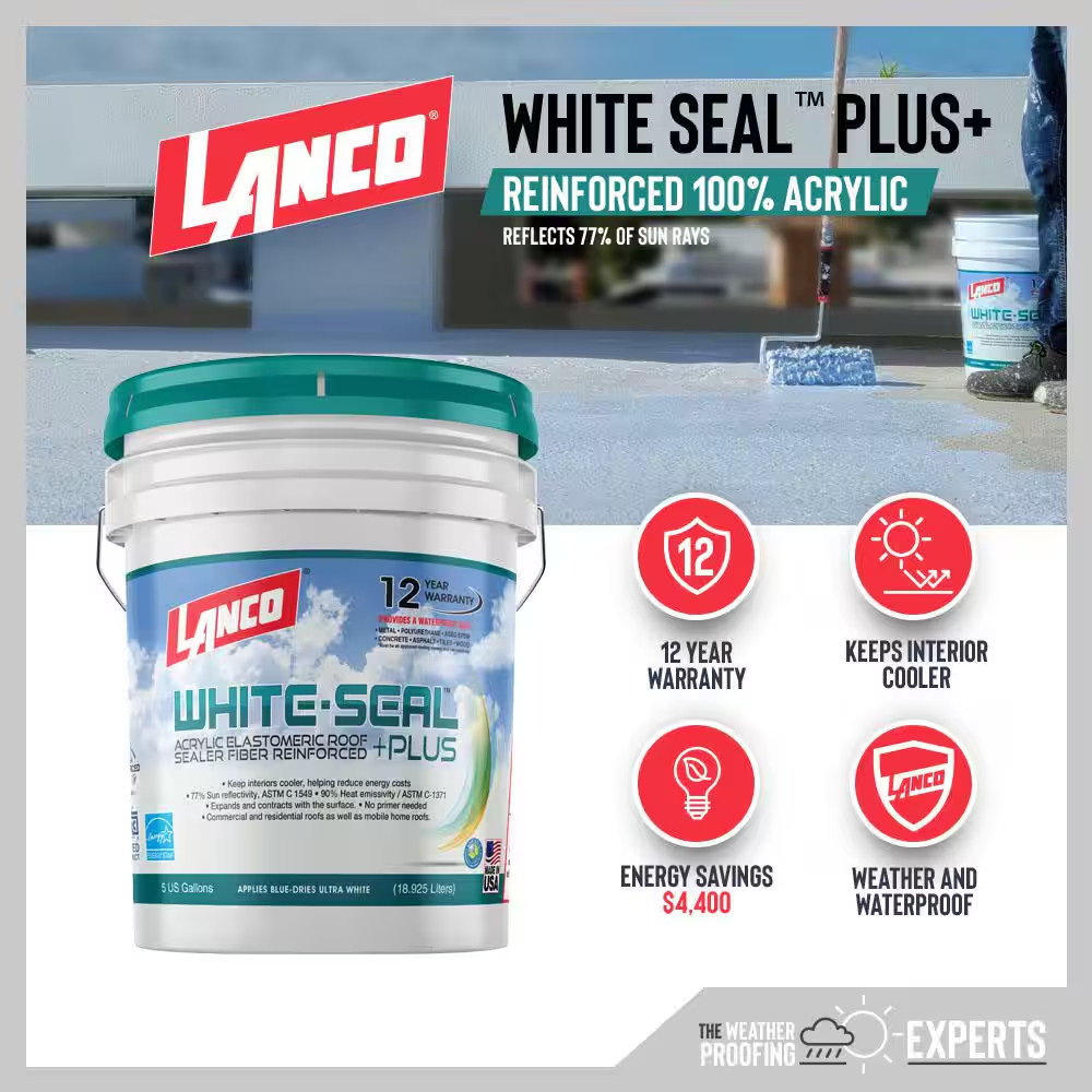 White-Seal plus 5 Gal. Acrylic Elastomeric White Reflective Roof and RV Sealer