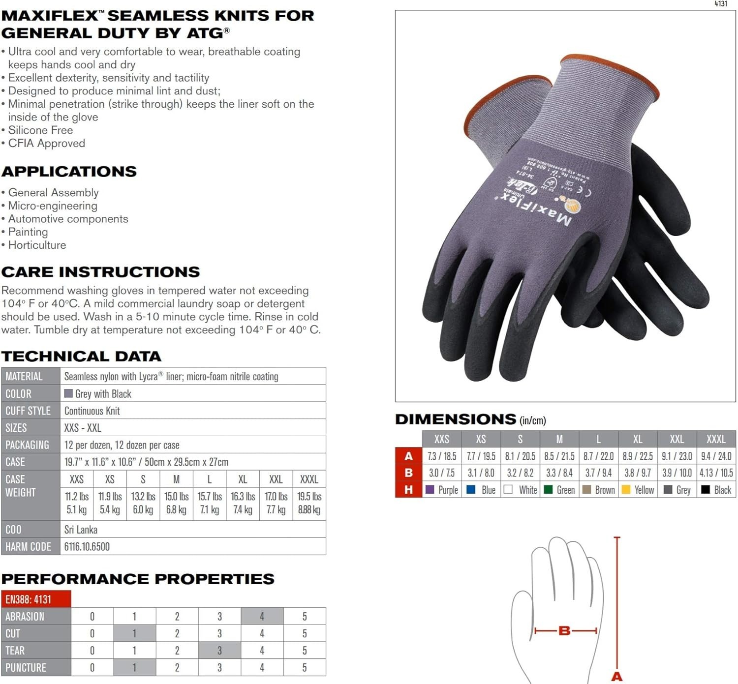 X-Large Ultimate Nitrile Work Gloves – Reusable, Lightweight with Excellent Grip