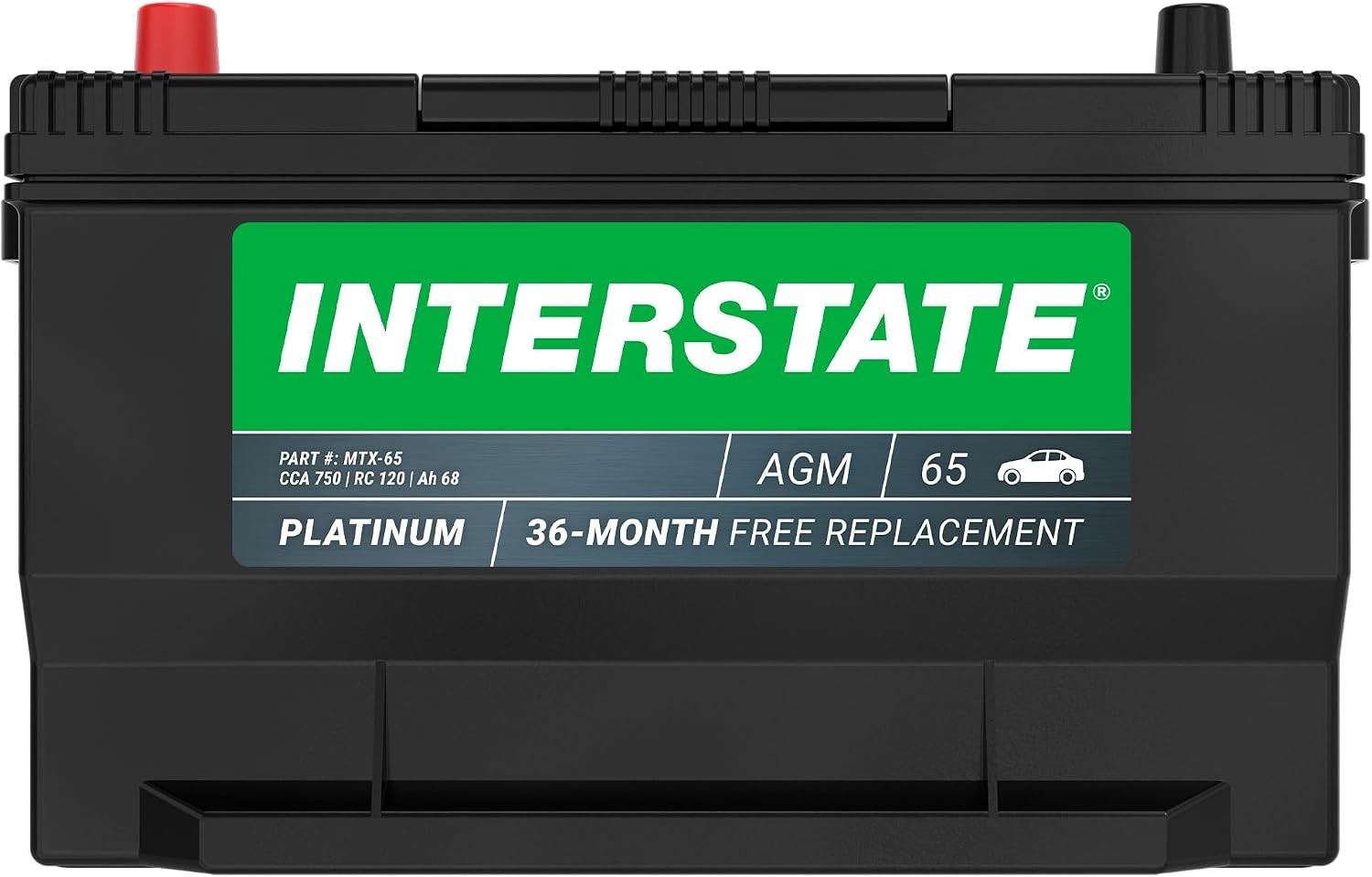 Group 65 Automotive Battery 750CCA 68Ah AGM Replacement