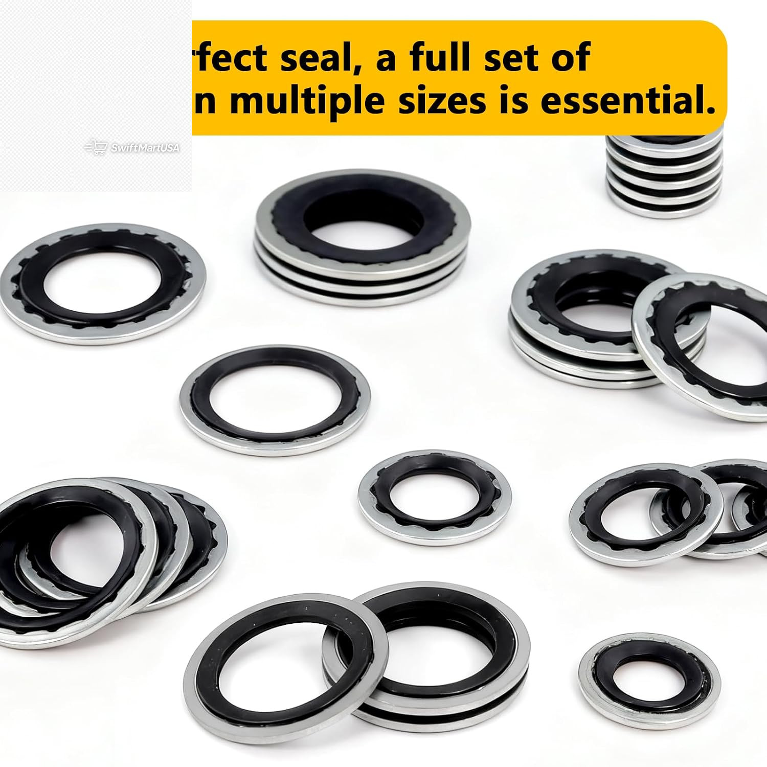 52 Pcs AC Gasket Kit R134a Compressor Seal Washers Car Auto Air Conditioner