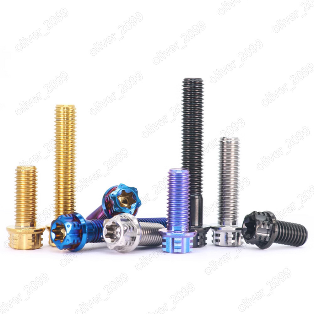 GR5 Titanium PVD Color Torx Soket Cap Head Fancy Screws With Flange M5 M6 M8 M10