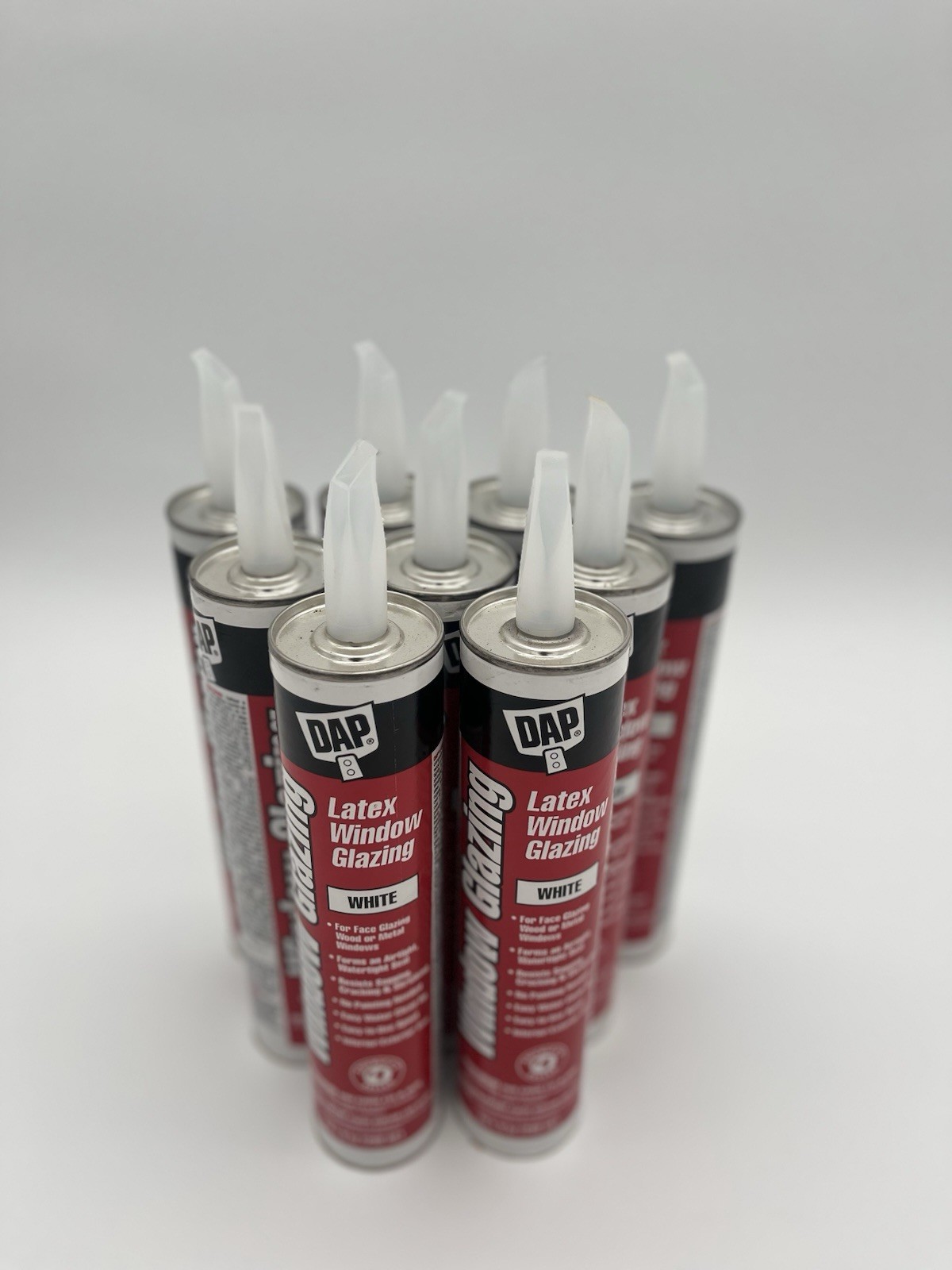 DAP 12108 Fast Drying Ready-to-Use Latex Window Glazing 10.1 oz. (Pack of 9)