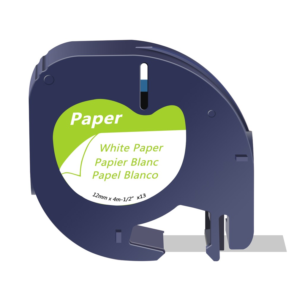 5Pack 1/2″ X 4m 13 ft Black on White 91330 Label Tape Fit for DYMO LetraTag 100T