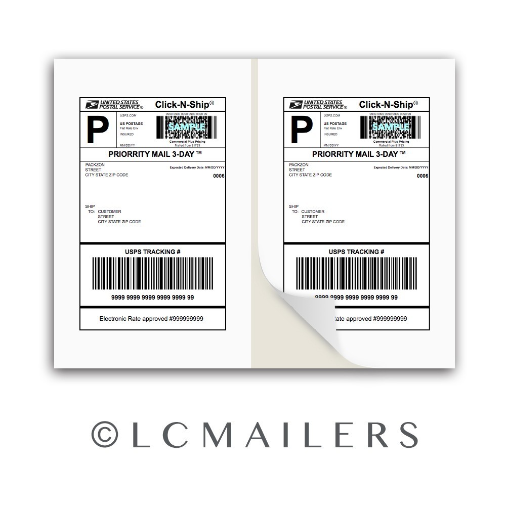 300 Shipping Labels 8.5×5.5 Square Corner Self Adhesive 2 Per Sheet PACKZON®