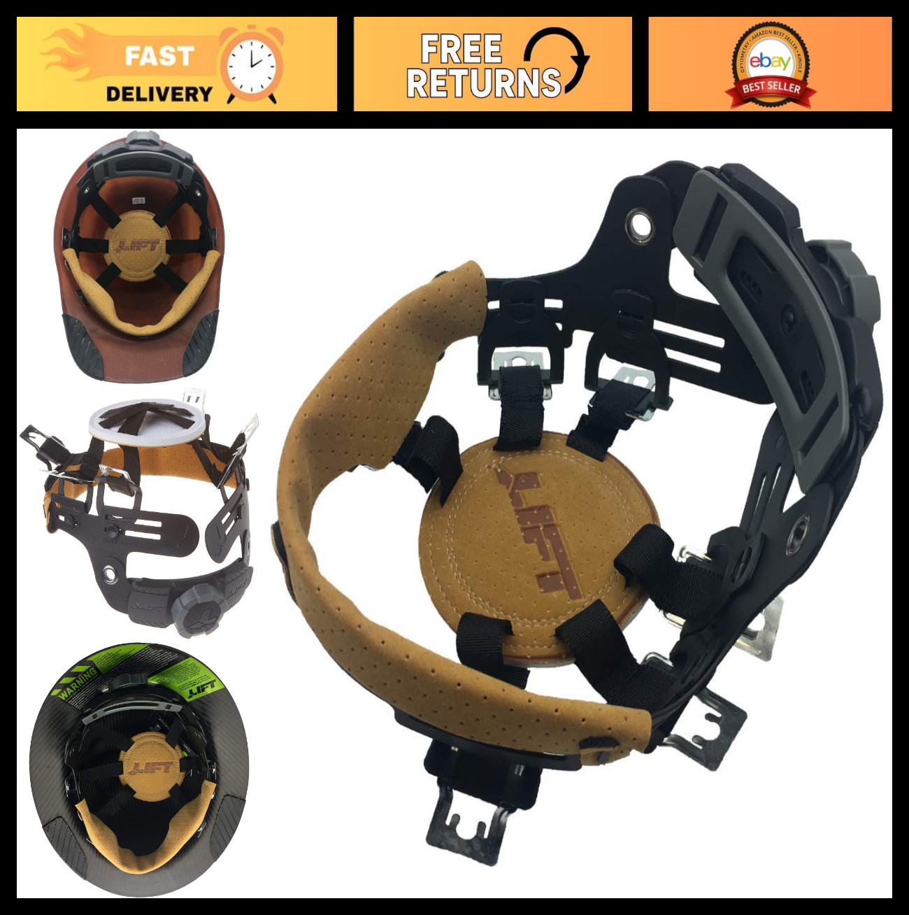 Hard Hat Replacement Suspension for Dax Safety Helmet – Adjustable, Comfortable
