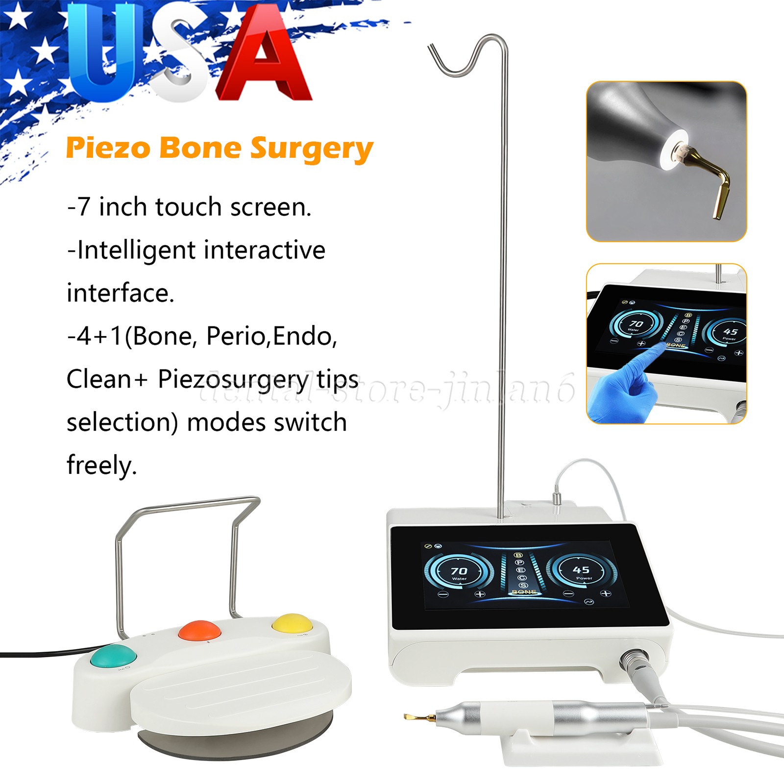 Dental Surgery Piezo Bone Surgery Ultrasonic Bone Cutter With Handpiece Tips
