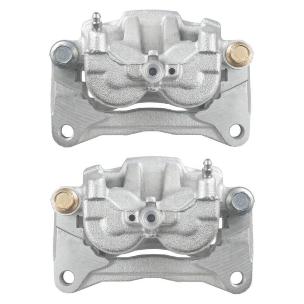 2pcs Front Brake Caliper Set w/Bracket Ford Edge Lincoln MKX 07-10 Zinc Silver