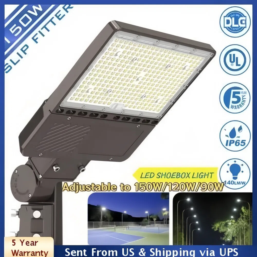 150W/120W/90W LED Parking Lot Light Dusk To Dawn Commercial Shoebox Street Lamp
