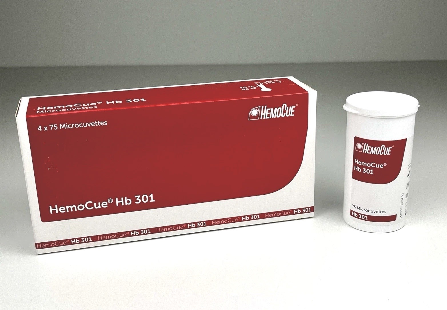 4 X PACK HemoCue Hb 301 Microcuvettes Hemoglobin Anemia (75/Bottle) 9/2026