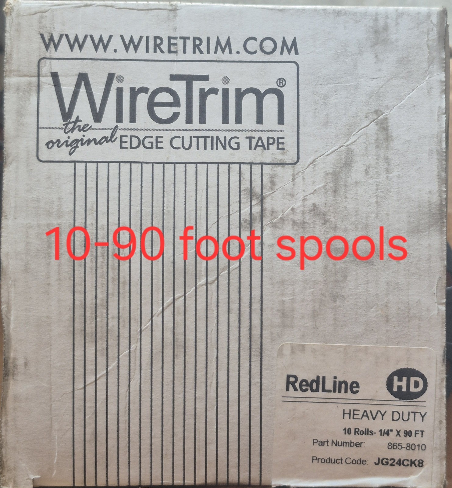 Wiretrim Redline Hd 865-8010 Edge Cutting Tape 1/4″×90′ 10 Pack!