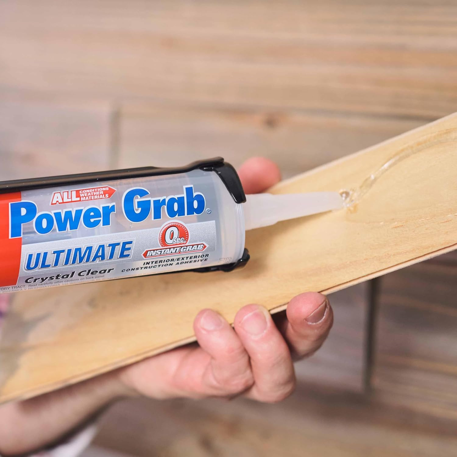 Power Grab Ultimate Crystal Clear Construction Adhesive, 9 fl oz Cartridge, 1 Pa