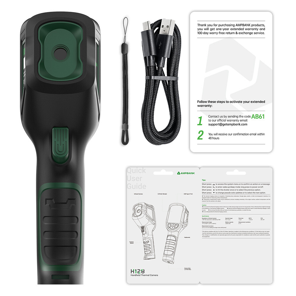 AMPBANK H128 128×128 IR High Resolution Thermal Camera Handheld Infrared Imager