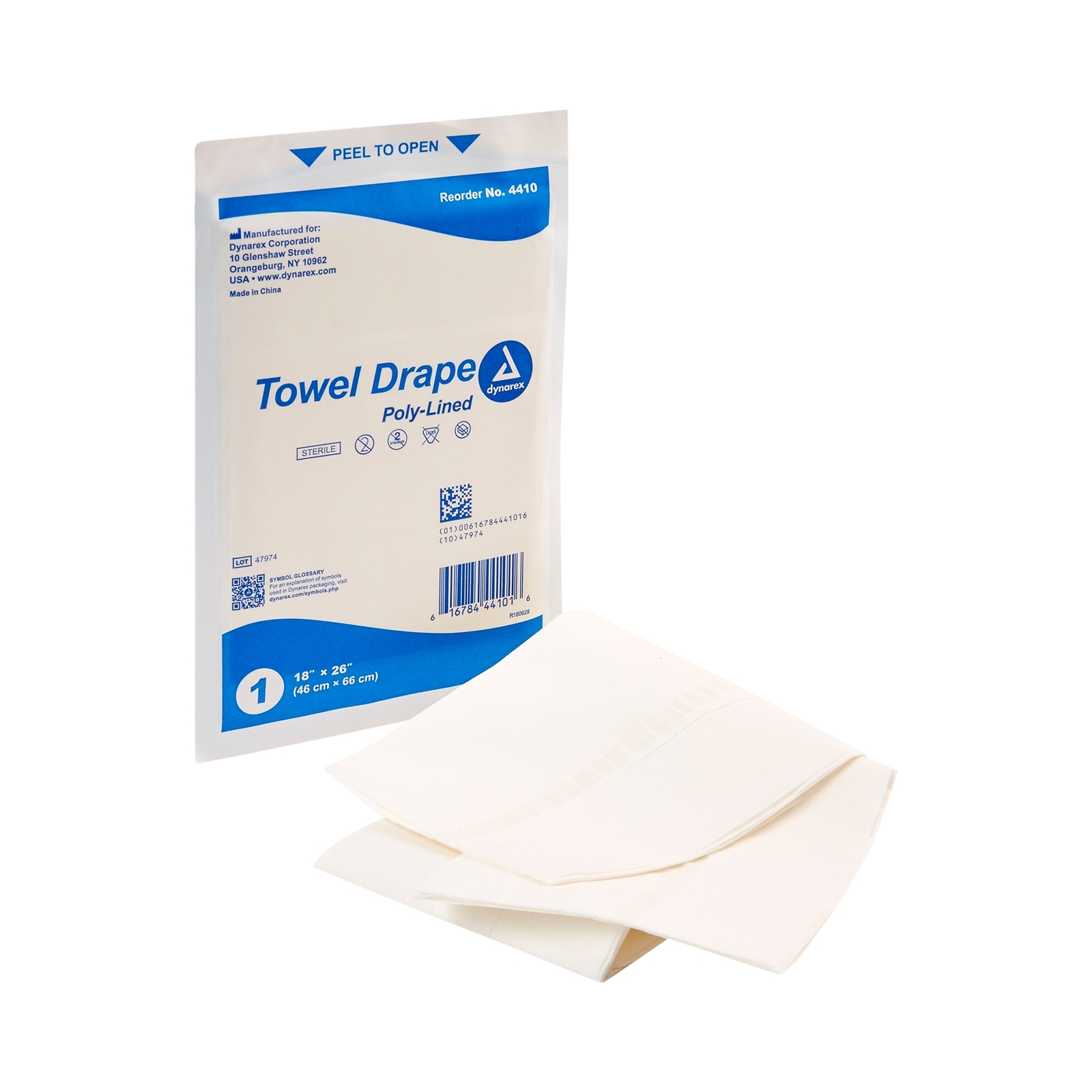 Dynarex General Purpose Drape Towel Drape Sterile 18 W X 26 L 4410 Box of 50