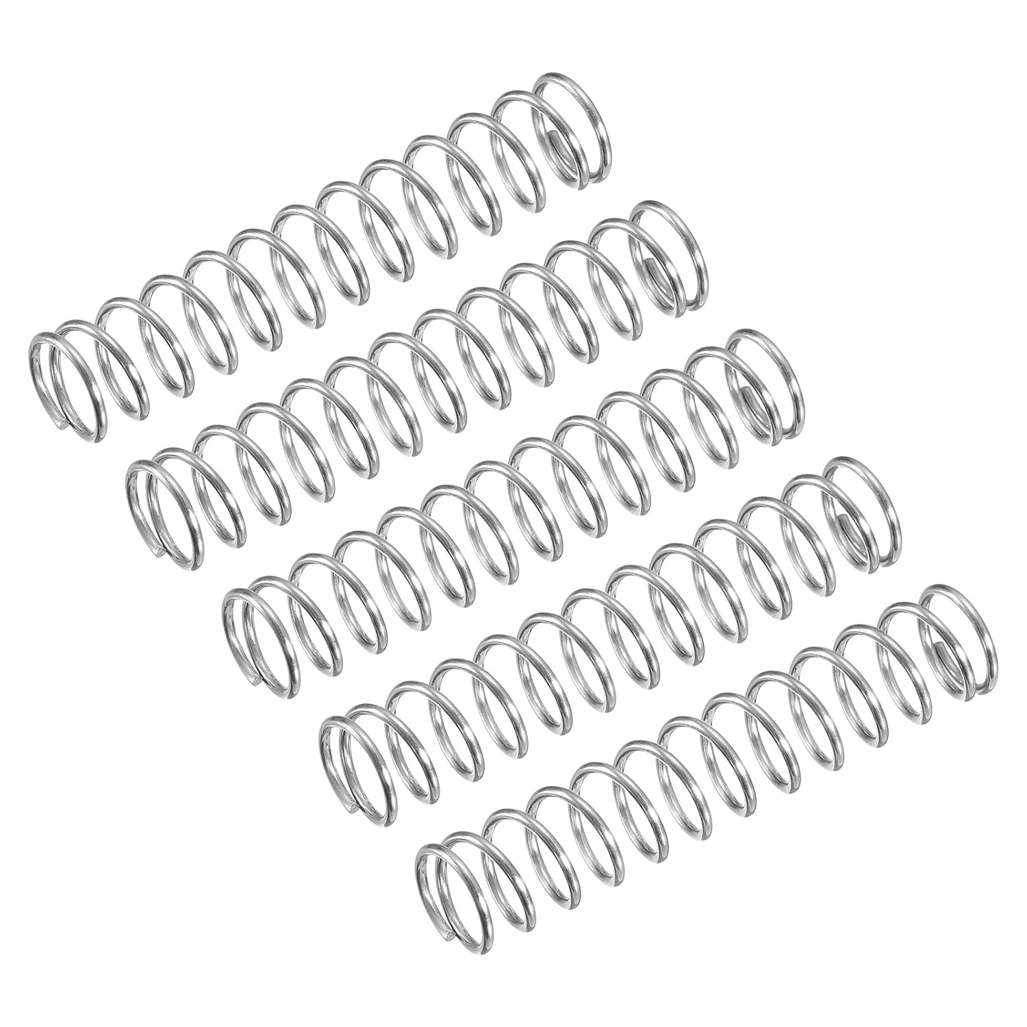 5Pcs Compression Coil Springs, 10mm OD, 1mm Wire, 304 Stainless Steel