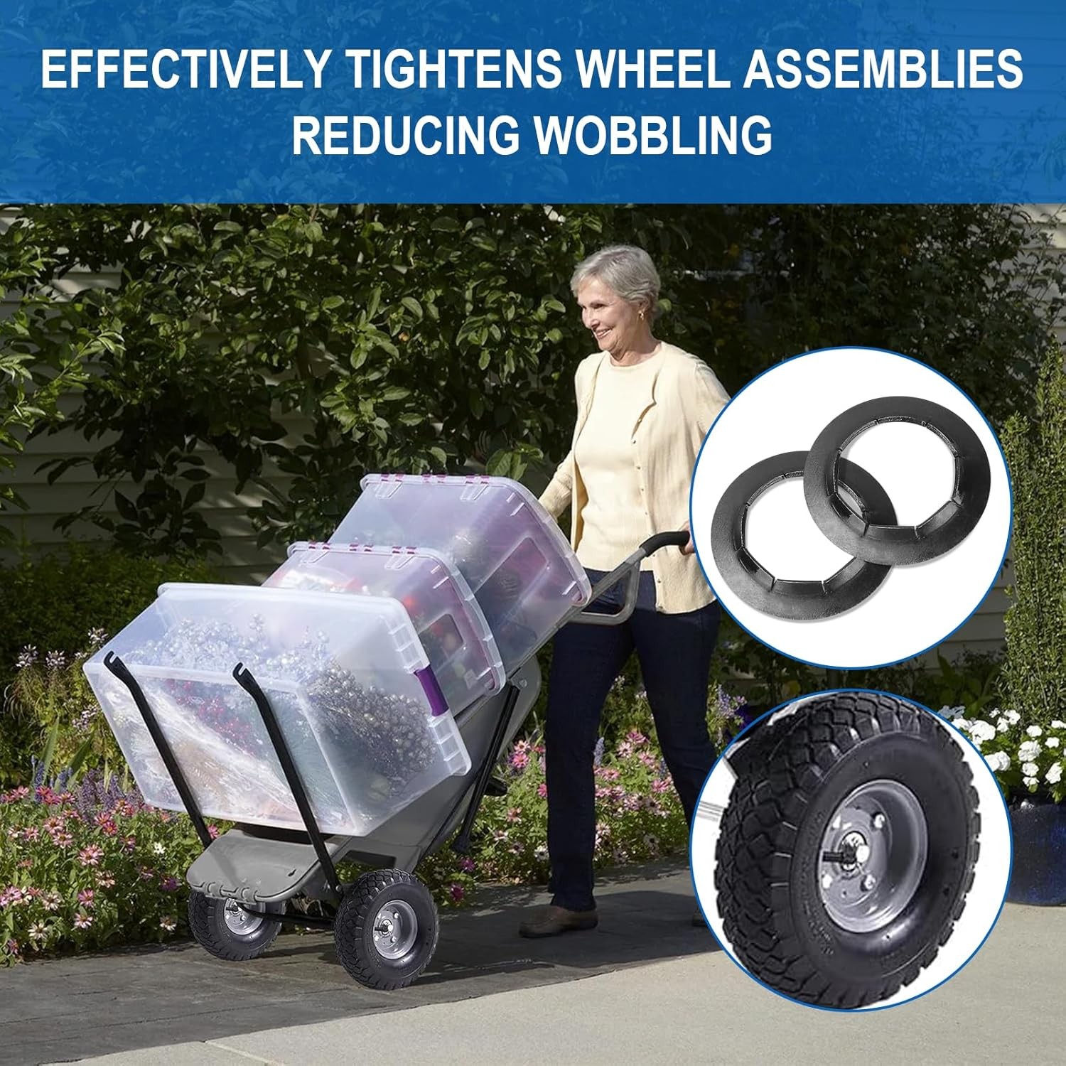 Push Nuts for Dolly Wheel Lock Washers, Hard-To-Find Spring Steel Push-On Pus…