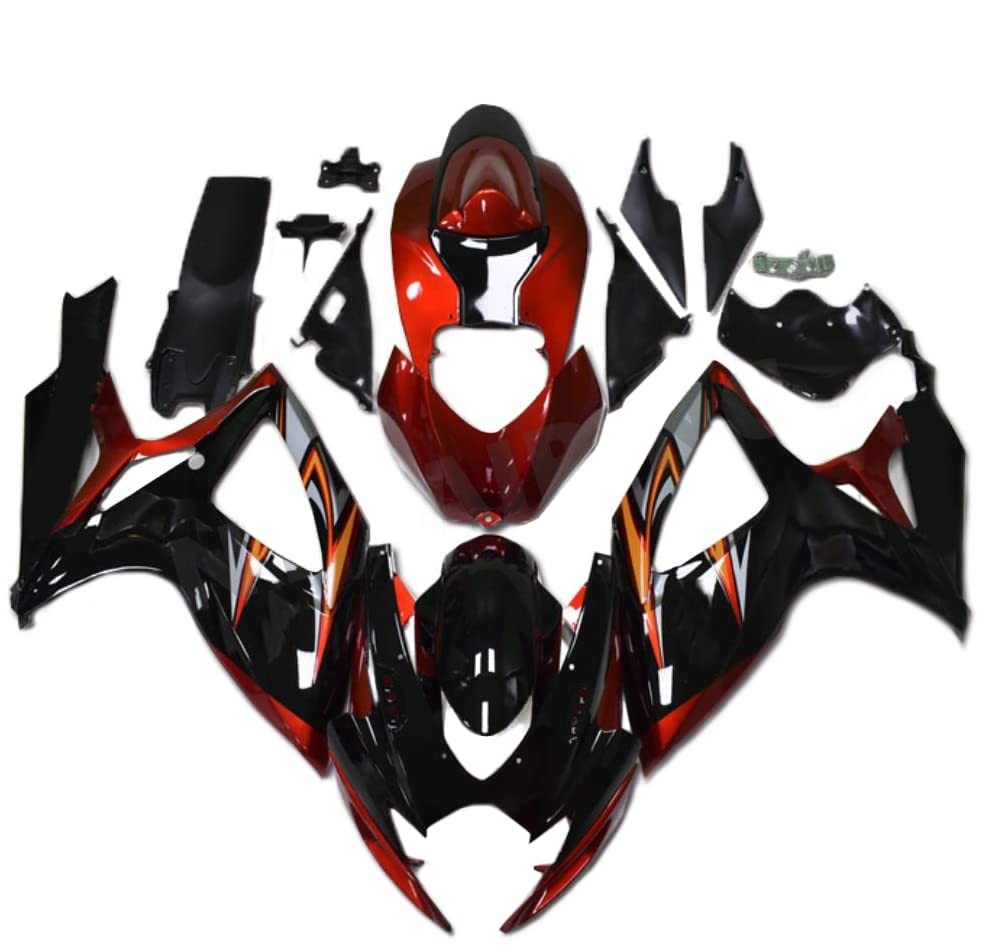 Orange Black Full Fairings Bodywork Kit for Suzuki GSXR600 GSXR750 K6 2006 2007
