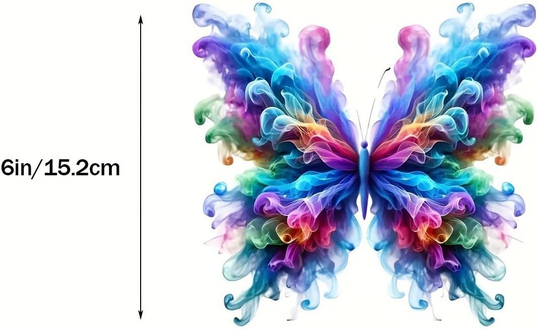 2-Pack Colorful Butterfly Car Bumper Stickers, 6 Inch Waterproof Vinyl Decal, Di