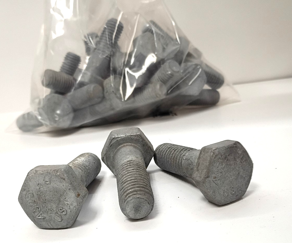 5/8″-11 X 2″ PARTIALLY THREADED HEAVY HEX BOLT A325 **LOT OF 25**