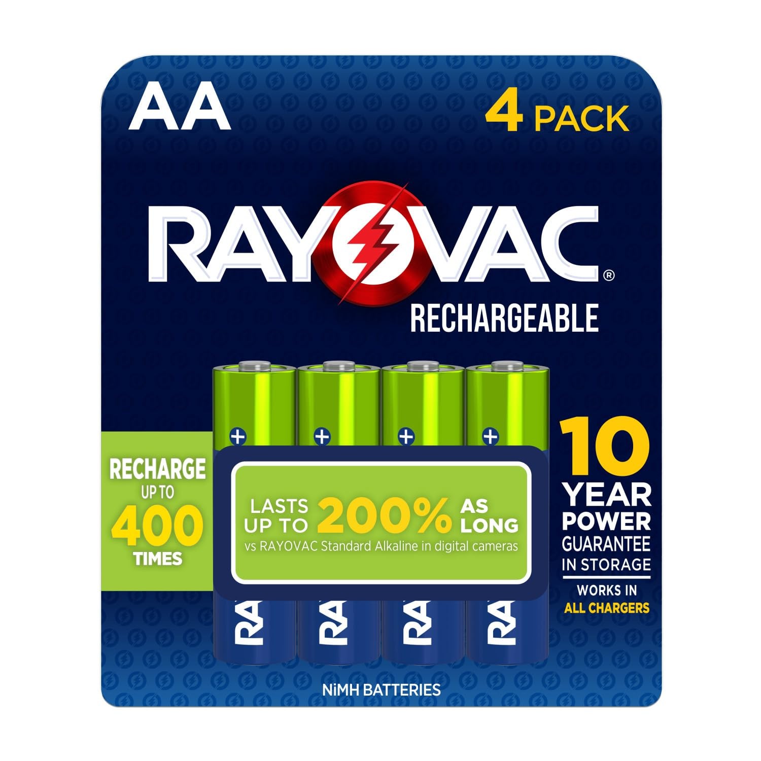 Rayovac Rechargeable Aa Batteries Rechargeable Double A Batteries 4 Count