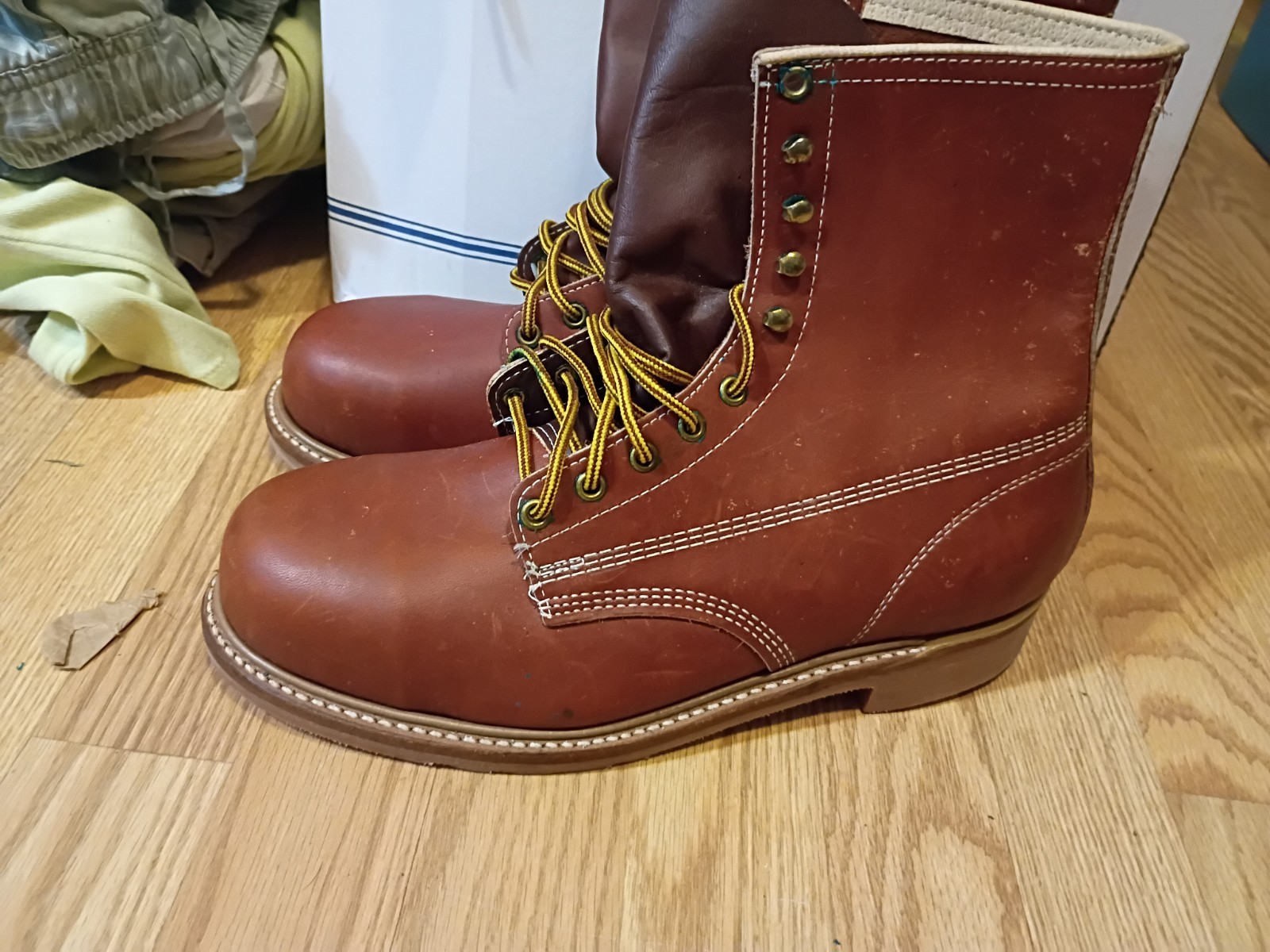 Iron Age Oil Proof Steel Toe Work Boots Cushion Insole Men’s 10 D