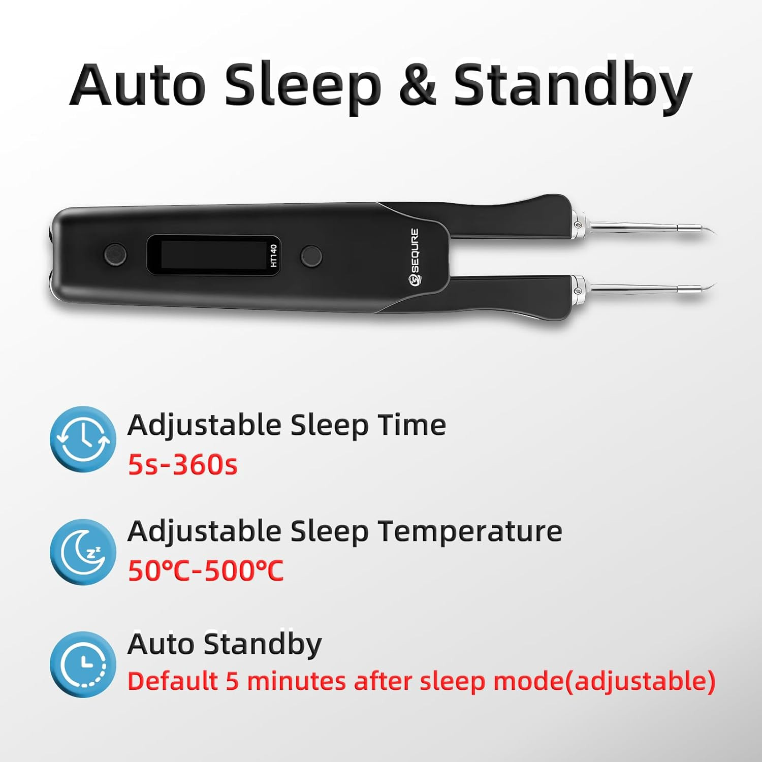 HT140 2-in-1 Soldering Iron Hot Tweezers Kit PD65W Fast Heat OLED 140W